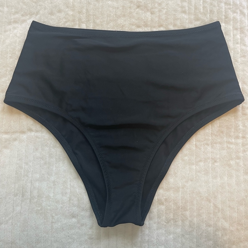 Aerie High Waisted Bikini Bottoms | Black